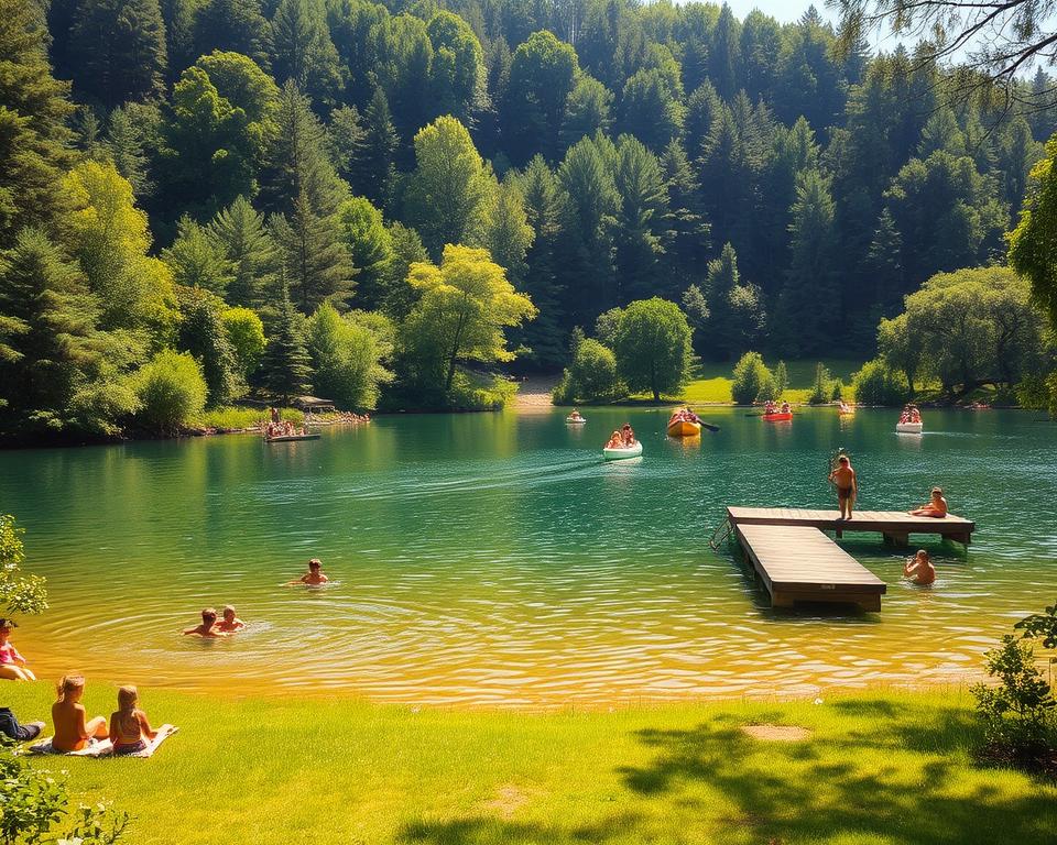 Freizeitaktivitäten am Naturbadesee