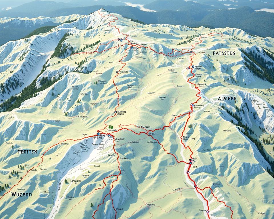 Goldsteig Wanderrouten Übersicht