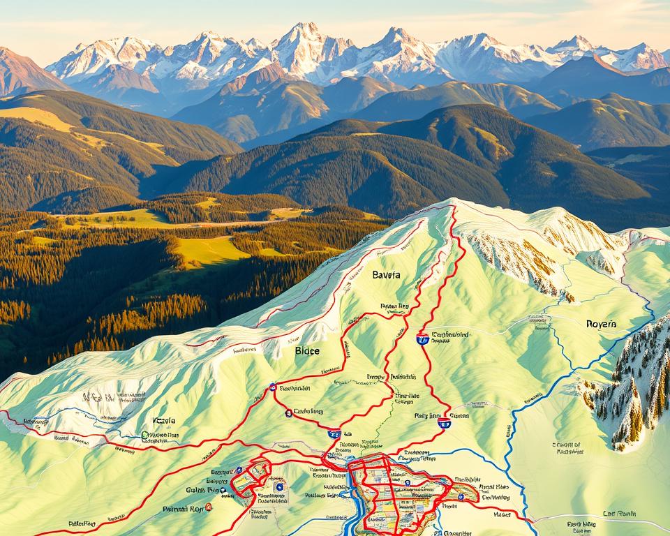Camping-Routen Bayern Landkarte