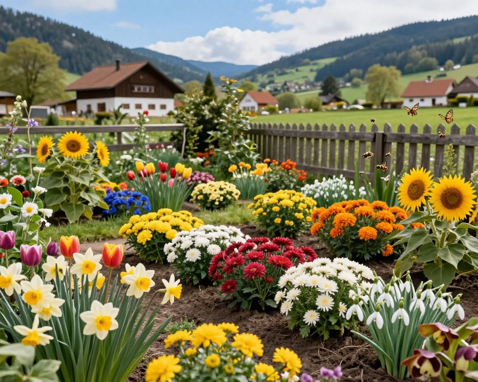 Blumen für den Bauerngarten im Jahresverlauf