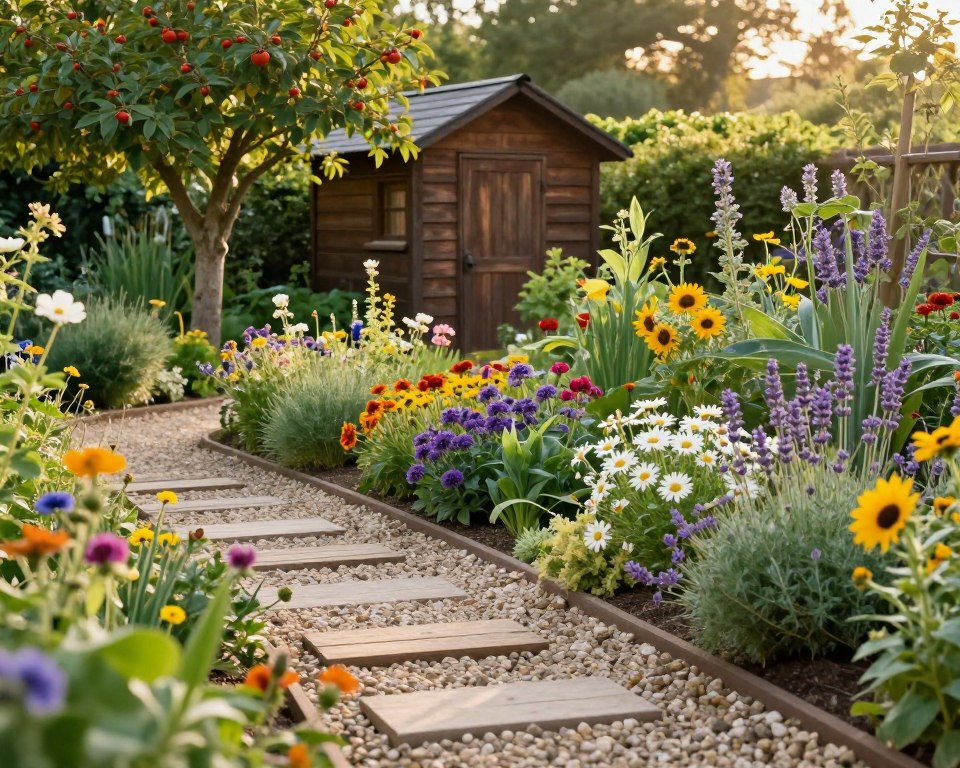 naturnahe Gartenwege im Bauerngarten