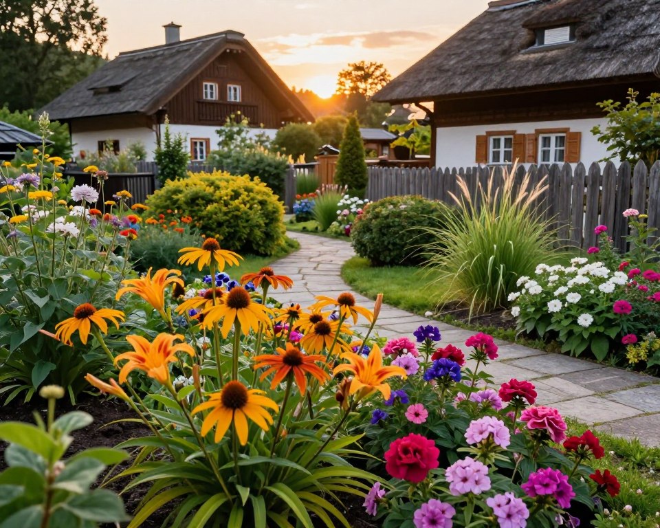 pflegeleichter Bauerngarten mit robusten Stauden